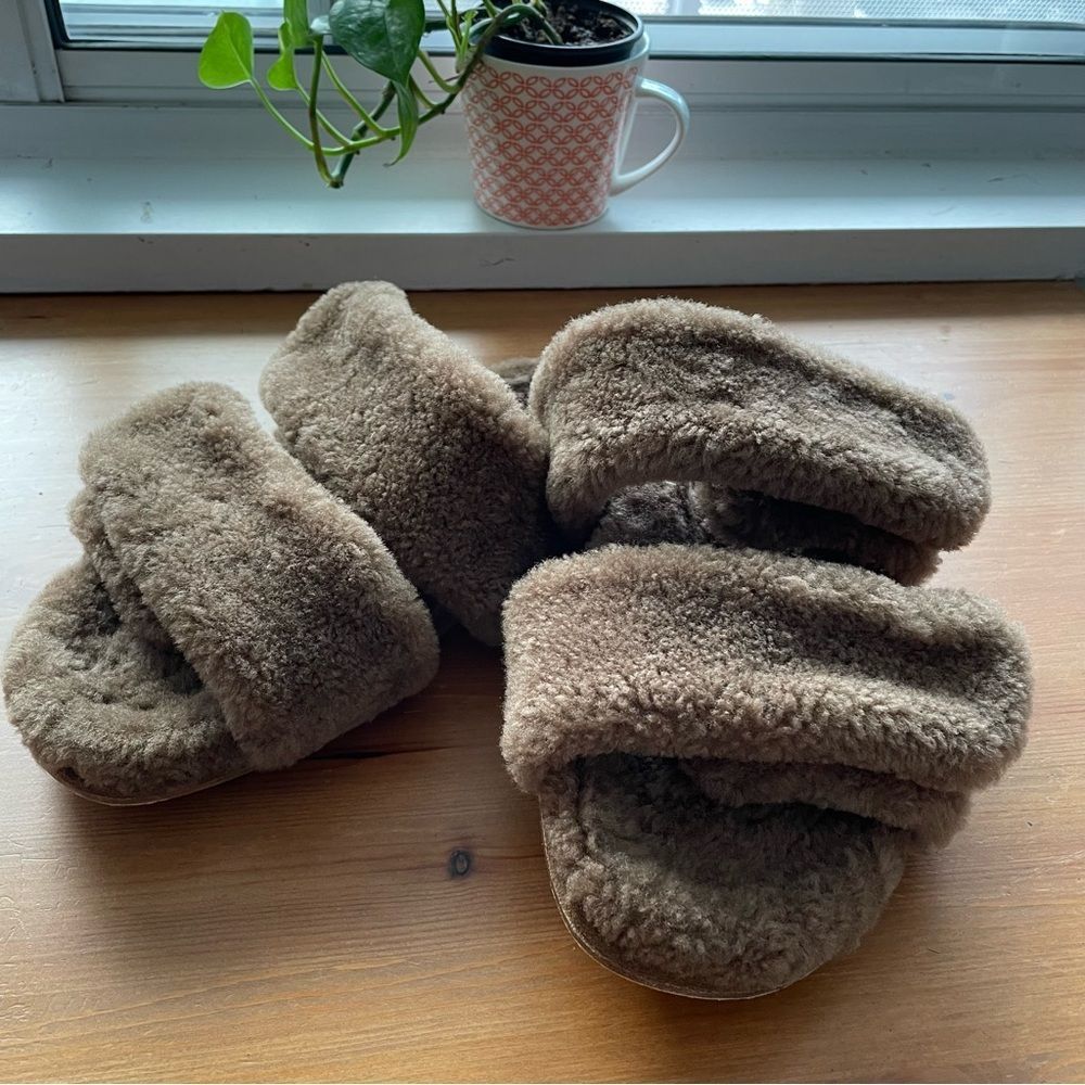 DRIES VAN NOTEN Shearling Slide Sandals